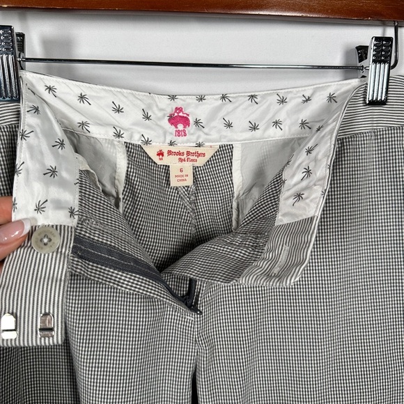 Brooks Brothers tailored stretch cotton gingham ankle pants size 6 - Picture 8 of 12